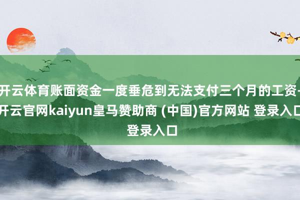 开云体育账面资金一度垂危到无法支付三个月的工资-开云官网kaiyun皇马赞助商 (中国)官方网站 登录入口