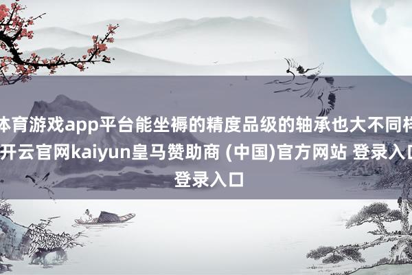体育游戏app平台能坐褥的精度品级的轴承也大不同样-开云官网kaiyun皇马赞助商 (中国)官方网站 登录入口