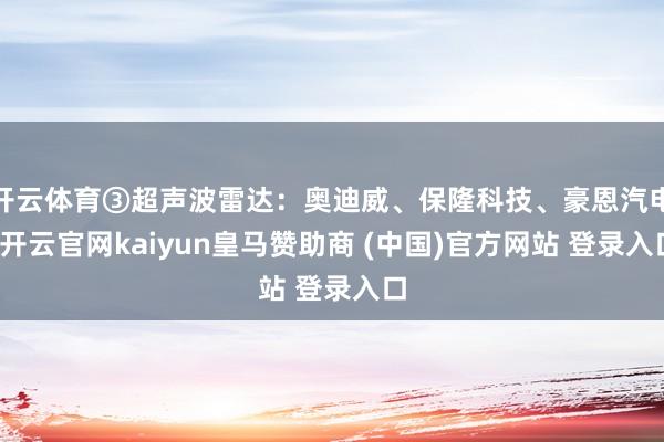 开云体育③超声波雷达：奥迪威、保隆科技、豪恩汽电-开云官网kaiyun皇马赞助商 (中国)官方网站 登录入口