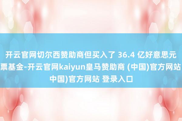开云官网切尔西赞助商但买入了 36.4 亿好意思元的欧洲股票基金-开云官网kaiyun皇马赞助商 (中国)官方网站 登录入口